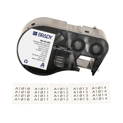 Brady M4-48-498 / 170790, 25.40 mm, Vinyl, black text / white tape