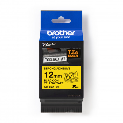 Brother TZ-S631 / TZe-S631 Pro Tape, 12mm x 8m, black text/yellow tape, original tape