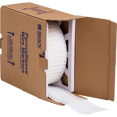 Brady LSZH-187-2-WT / 141222, labels, THT Low Smoke Halogen Free Permasleeve Wire Marking Sleeves, 50.80 mm x 8.50 mm