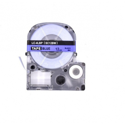 Epson LK-4LBP, SC12BW, 12mm x 9m, black text / blue tape, compatible tape