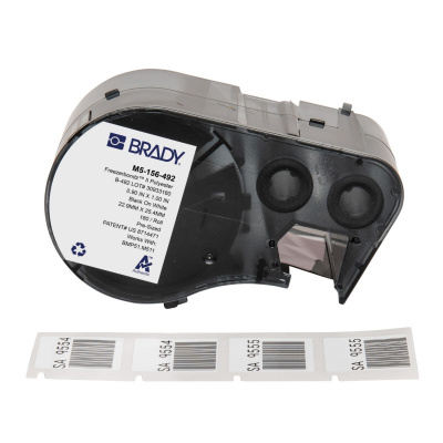 Brady M5-156-492 / 170892, 22.86 mm, Polyester, black text / white tape