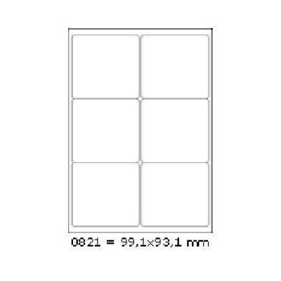 Self-adhesive labels 99,1 x 93,1 mm, 6 labels, A4, 100 sheets