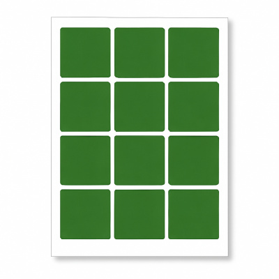 Self-adhesive labels 60 x 60 mm, 12 labels, A4, 20 sheets, green