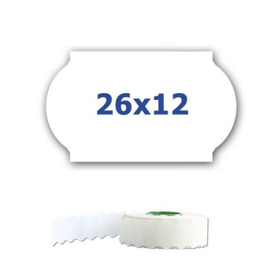 Price labels for labeling pliers, 26mm x 12mm, 900pcs, white