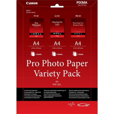 Canon Photo Paper Pro Variety Pack PVP-201 6211B021, A4, 15pcs, white, photo paper