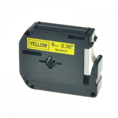 Compatible tape Brother MK-621, 9mm x 8m, black text / yellow tape