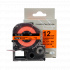 Epson SK12D, 12mm x 5m, black text / fluorescent orange tape, compatible tape