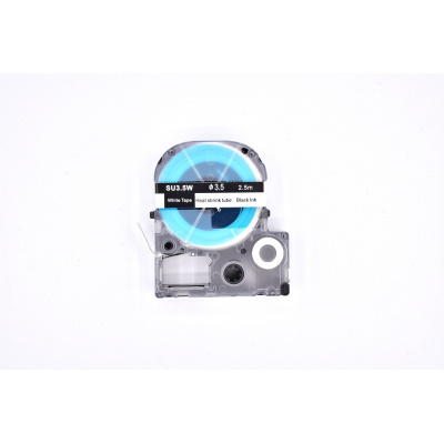 Epson LK-4WBA3 / SU35W, 3mm x 2.5m, black print / white background, shrink tube compatible tape