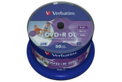 VERBATIM DVD+R (50-pack) Double Layer / Spindle / 8X / 8.5GB / Printable / No ID