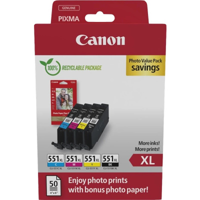 Canon CLI-551XL 6443B008 color (CMYK) multipack original ink cartridge