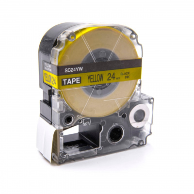 Epson LK-SC24YW, 24mm x 9m, black text / yellow tape, compatible tape