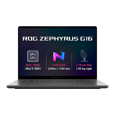 ASUS ROG Zephyrus G16/GU606AX-TB070Z/U9-386H/16"/2560x1600/64GB/1TB/RTX 5090/bez OS/Gray/2R