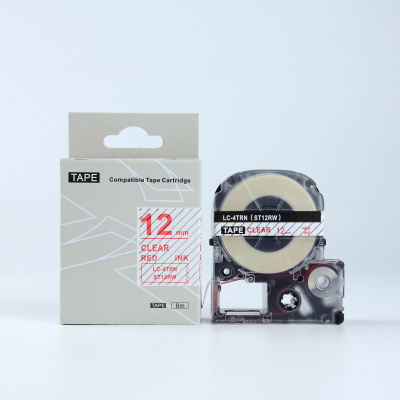 Epson LK-4TRN, ST12RW, 12mm x 9m, red text / clear tape, compatible tape
