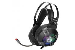 Marvo HG9015G, headset with microphone, volume control, black, USB