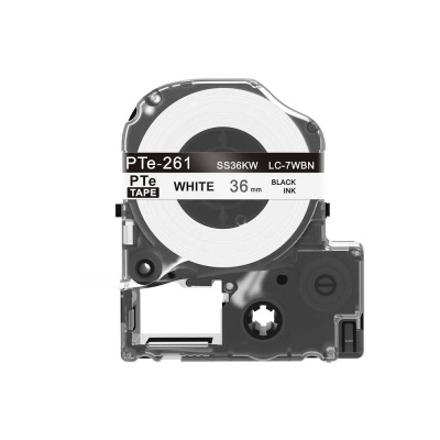Epson LC-7WBN, SS36KW, 36mm x 8m, black text / white tape, compatible tape