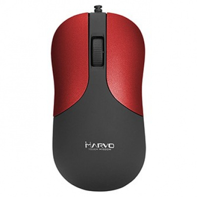 Marvo Mouse DMS002RD, 1200DPI, optic, 3tl., wired USB, black- red, office