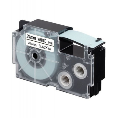 Casio XR-24GWE, 24mm x 5,5m black text / white tape, extr.adh. compatible tape