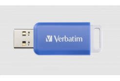 VERBATIM Flash Disk 64GB DataBar USB 2.0 Drive, blue