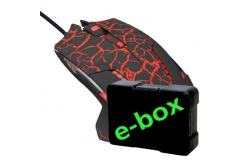 E-blue Mazer Pro Mouse, 2500 DPI, optical, 6 buttons, wired USB, black-red, gaming, e-box