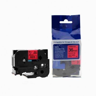 Compatible tape Brother TZ-461 / TZe-461, 36mm x 8m, black text / red tape
