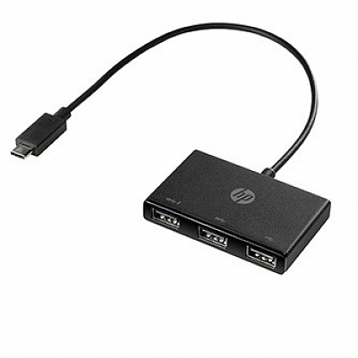 HP USB-C multi-port hub 3-port, Z6A00AA, black, cable length 30 cm, 2x USB Type-A, 1x USB 2.0 Type-A