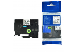 Compatible tape Brother TZ-NFX221/TZe-NFX221, 9mm x 5m, flexi, nylon, black text/white tape