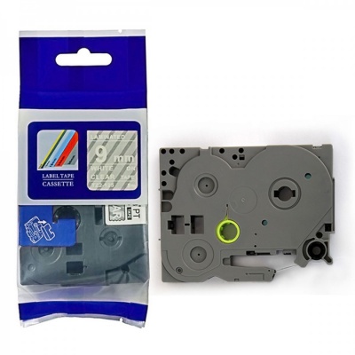 Compatible tape Brother TZ-125 / TZe-125, 9mm x 8m, white text / transparent tape