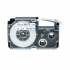 Casio XR-12GWE, 12mm x 5,5m black text / white tape, extr.adh. compatible tape