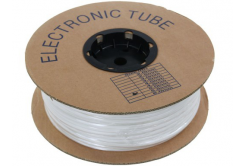 PVC oval marking tube, diameter 1,3-2,2mm, cross section 0,25-0,5mm, white, 100m