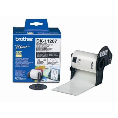 Brother DK-11207, 58mm, labels on CDs, roll labels, 100 labels
