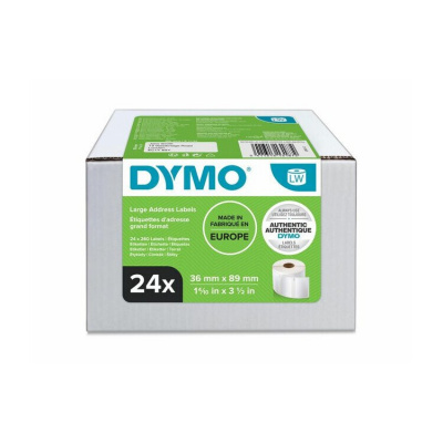 Dymo S0722390 paper labels 89mm x 36mm, white, large, 24 x 260 pcs