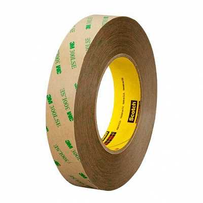 3M 93020LE Double-sided adhesive tape with PET carrier, transparent, thickness 0.2 mm 25 mm x 55 m