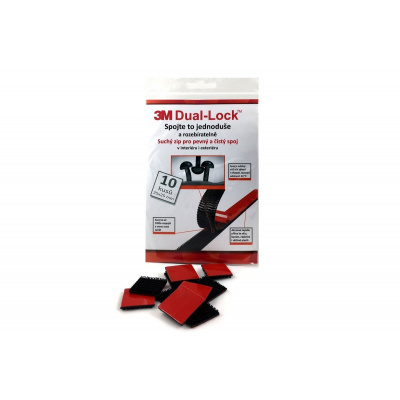 3M Dual-Lock, black, pack = 10 squares 25 x 25 mm