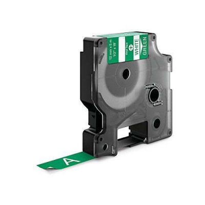 Dymo 1805414, 12mm x 5, 5m white / green, vinyl, compatible tape