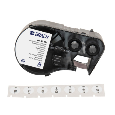 Brady M4-83-492 / 170781, 12.70 mm, Polyester, black text / white tape