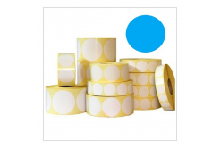 Self-adhesive labels rounded 35 mm, 1000 pcs, blue paper for TTR, roll