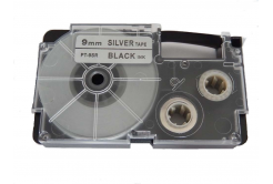Casio XR-9SR1 9mm x 8m black / silver, compatible tape