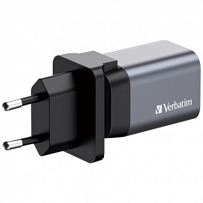 VERBATIM GaN Wall Charger GNC-35, 35W, 1x USB-C, 1x USB