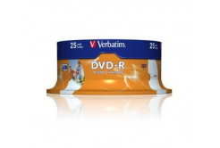 VERBATIM DVD-R(25-Pack)Spindle/Inkjet Printable/16x/4.7GB