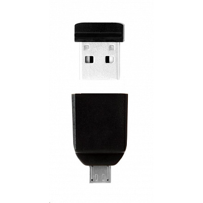 VERBATIM Flash Disk 16GB Store 'n' Stay NANO + micro USB OTG adaptor, USB 2.0, black