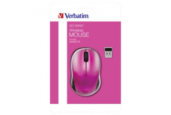 Verbatim 49043 Go Nano, Wireless mouse, 1600DPI, optical, pink