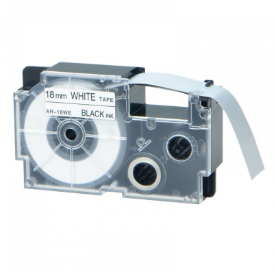 Casio XR-18WE1, 18mm x 8m black / white, compatible tape