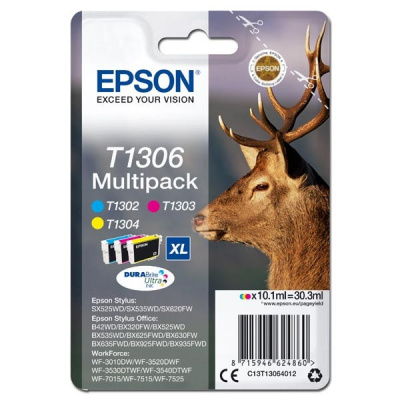 Epson T1306 C13T13064012 color (CMY) multipack of original cartridges