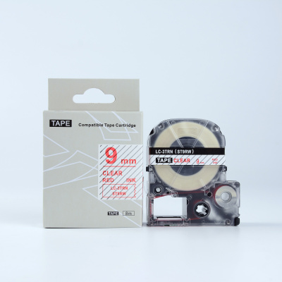 Epson LK-3TRN, ST9RW, 9mm x 9m, red text / clear tape, compatible tape