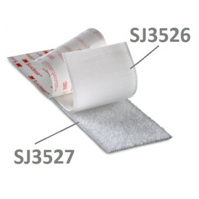 3M Hook & Loop SJ3526 white, hooks, 25 mm x 45,7 m