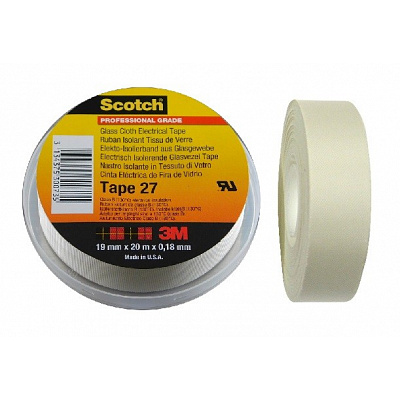 3M 27 Scotch High-Temperature Glass Cloth Tape 19 mm x 55 m