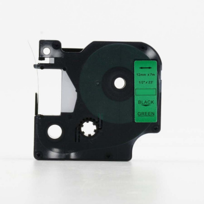 Dymo 45019, S0720590, 12mm x 7m black / green, compatible tape