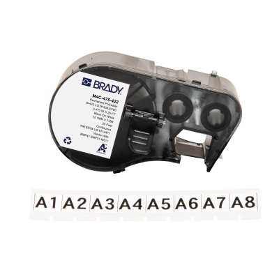 Brady M4C-475-422 / 170731, 12.07 mm x 7.62 m, Polyester, black text / white tape