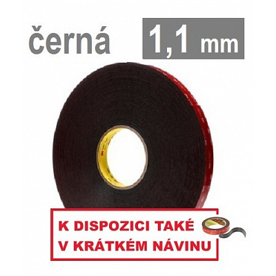 3M VHB™ 5952-F, thickness 1.1 mm; black double-sided high-bond acrylic tape 19 mm x 33 m
