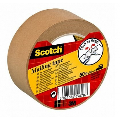 3M Scotch Paper Packaging Tape, 50 mm x 50 m (P5050)